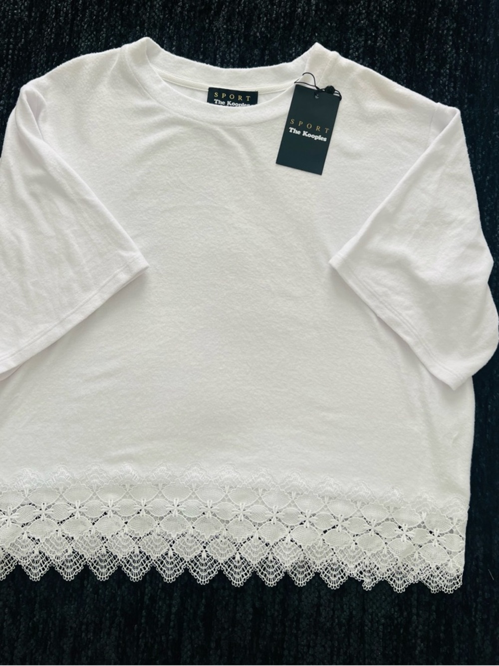 The Kooples White Sport Crewneck T-Shirt size L